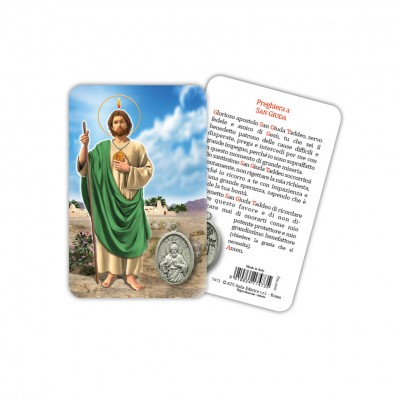 San Giuda - Immagine religiosa plastificata (card) con medaglietta