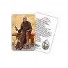 Saint Peregrine - Laminated prayer card with medal