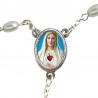 Large Rosary case "Our Lady of Fatima" with imitation pearl Rosary, oval grains