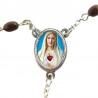 Large Rosary case "Our Lady of Fatima" with imitation pearl Rosary, oval grains