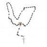 Large Rosary case "Our Lady of Czestochowa" with imitation pearl Rosary, oval grains