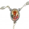 Large Rosary case "Our Lady of Czestochowa" with imitation pearl Rosary, oval grains