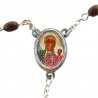 Large Rosary case "Our Lady of Czestochowa" with imitation pearl Rosary, oval grains