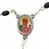 Large Rosary case "Our Lady of Czestochowa" with imitation pearl Rosary, oval grains