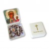 Large Rosary case "Our Lady of Czestochowa" with imitation pearl Rosary, oval grains