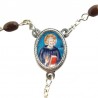 Small Rosary case "Saint Benedict" with imitation pearl Rosary, oval grains