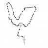 Large Rosary case "First Communion Chalice" with imitation pearl Rosary, oval grains