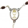 Large Rosary case "First Communion Chalice" with imitation pearl Rosary, oval grains