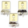 Large Rosary case "First Communion Chalice" with imitation pearl Rosary, oval grains