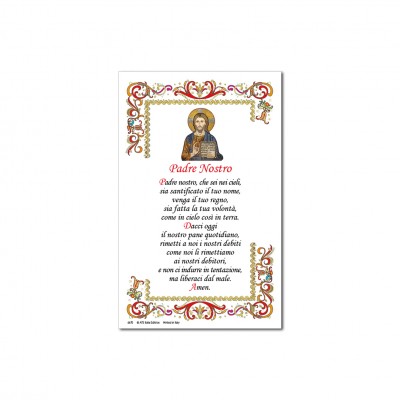 Padre Nostro - Immagine sacra su carta pergamena