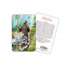 Saint Francis - plasticized religious card with decade rosary