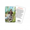 Saint Francis - plasticized religious card with decade rosary