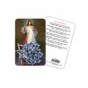 Merciful Jesus - plasticized religious card with rosary