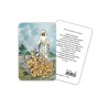 Our Lady of Fatima - plasticized religious card with rosary