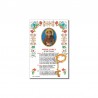 Saint Francis - Holy picture on parchment paper with string and wood TAU cross