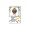 Saint Francis - Holy picture on parchment paper with string and wood TAU cross