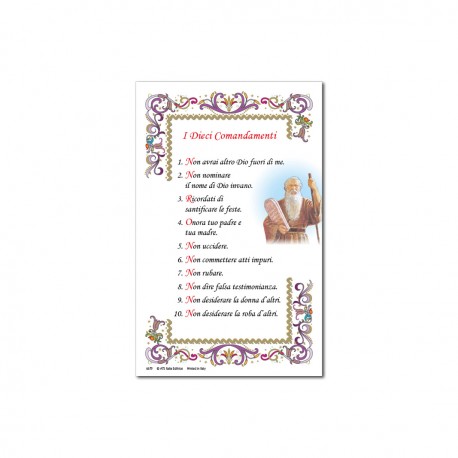 The Ten Commandments - Holy picture on parchment paper