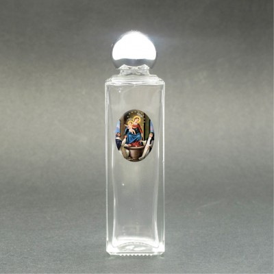 Our Lady of the Rosary - Holy water bottle with sacred picture